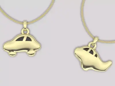 Car pendant  airplane pendant fashion fancy gold  3D print model
