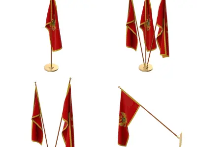Montenegro Flag Pack 3D model