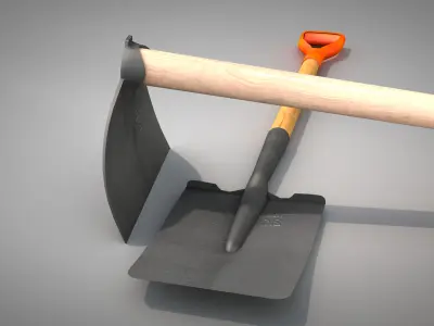 Construction - Hoe and Shovel 3D model