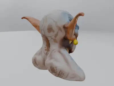 brown orc bust 3D model