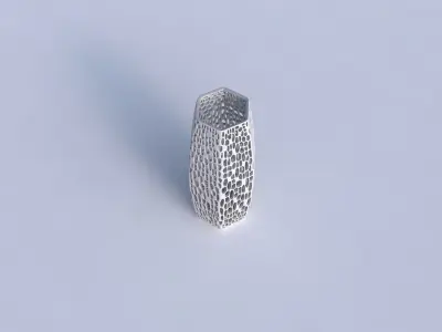 Vase hexagon with dense twisted organic lattice 3D print model