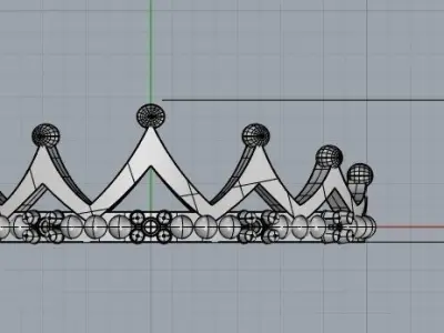 Ring Crown diamond 3D print model 3D print model