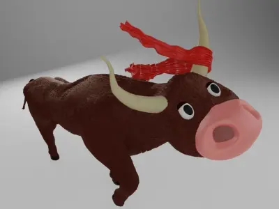 Cute bull-symbol of the coming year 3D model