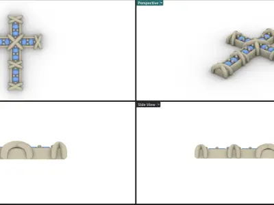 Diamond Cross Pendant Luxury Jewelry 3D print model