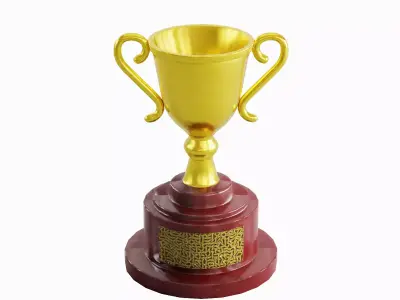 Trophy Gold Award 03 Low-poly 3D model