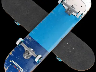 Skateboard cortoon set 3D model