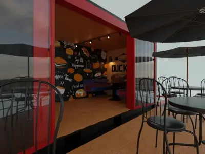 Duckbill cookies  coffee Low-poly 3D model