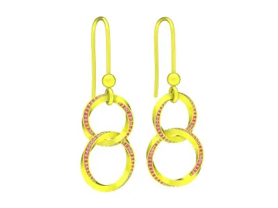 5873 luxury diamond dangle earring 3D print model