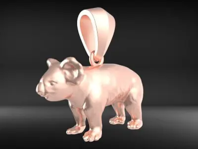 Koala pendant jewelry 3D print model