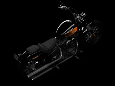 Realistic Harley Davidson Street Bob 2021 Vivid Black 3D model