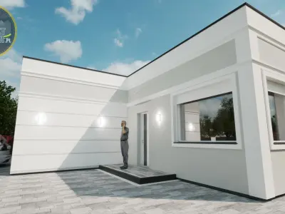 modern one story house model 3D model
