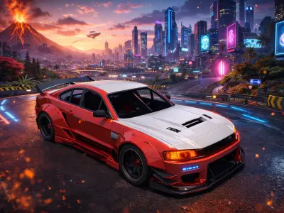 Street Racing Car 3D Model High Performance Urban Sports 03 3D model