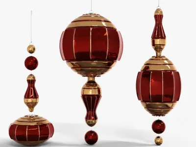 Christmas Joy Ornaments Low-poly 3D model