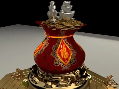 Chinese money bag 3D model