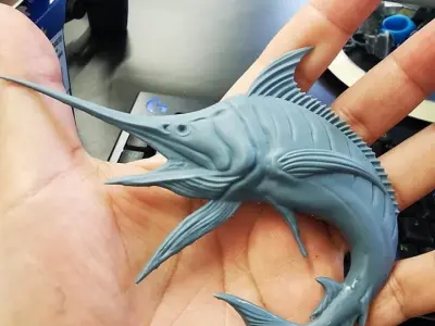 Marlin fish 3D print pendent badge model 3D print model