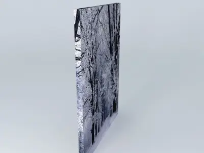 The framework winter with trees and snow Free 3D model