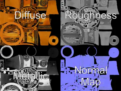 Antique Brass Bell Model Pack for Realistic Rendering and Games Low-poly 3D model