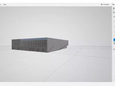 3d office and industrial zone Low-poly 3D model