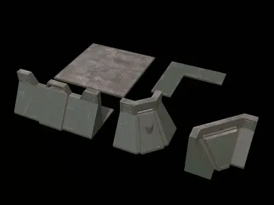 Military Outpost Kit PBR Low-poly 3D model