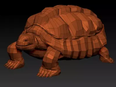 3D TURTLE - LOW POLY tortoise Low-poly 3D model
