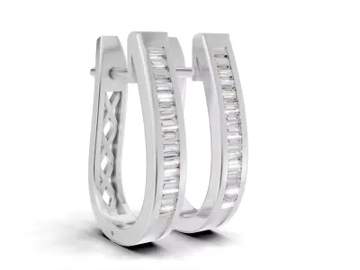 AV 720 Diamond Ladies Huggies Fashion Hoop-Earringss 3D print model