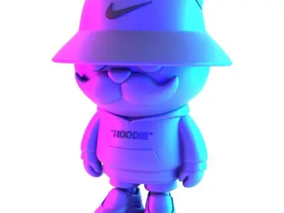 Streetwear Bear Off White Style toy 3D print model