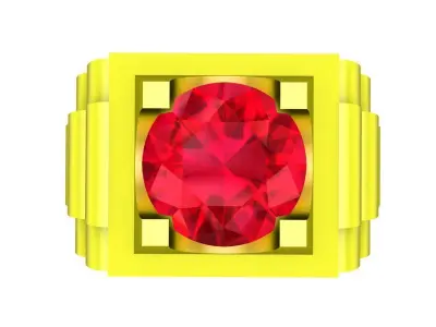 A7462 Korean Style Diamond Fashion Men Ring 3D Model 3D print model