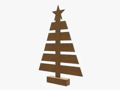 Christmas tree wooden 3D model