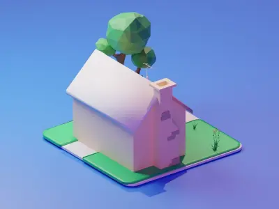 House Low-poly 3D model 6