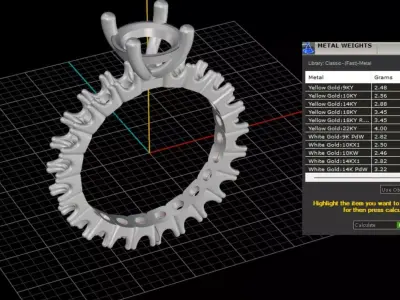 woman ring 3D print model 19