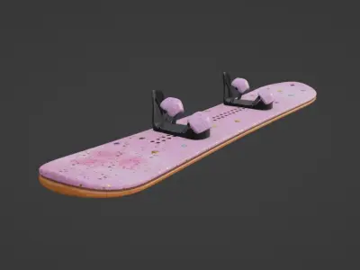 Current Glamour Snowboard Low-poly 3D model