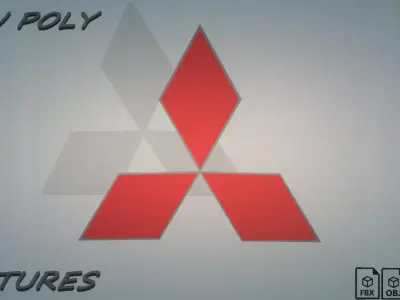 Mitsubishi emblem Low-poly 3D model