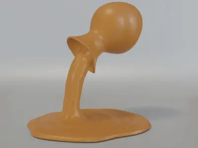 A pitcher from which water flows 3D print model
