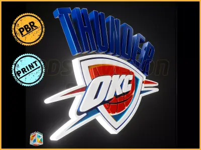 Oklahoma City Thunder logo - Cinematic - 3D print 3D model