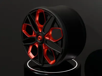 Modern sport car rim 3D model