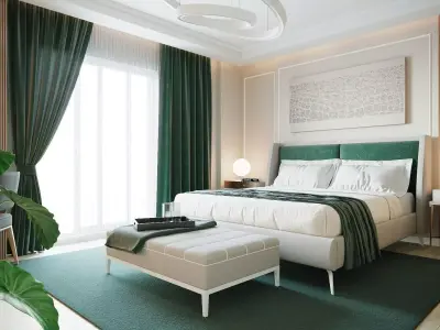 Simple Bedroom  Interior 3 3D model