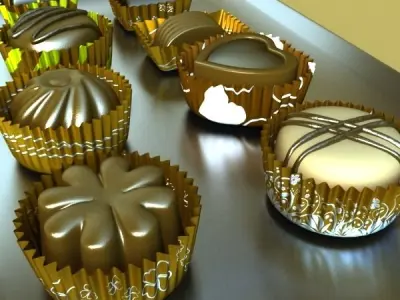 Chocolate Candy Assortment High res 3D model