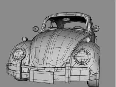 volkswagen beetle Low-poly 3D model