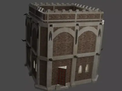 Fantasy medieval Keep 01 Free low-poly 3D model
