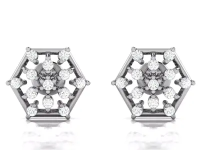 Women Studs Earrings 3dm STL FBX OBJ Render Detail 3D print model order