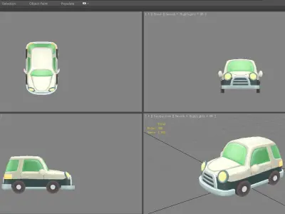 Cartoon car - white Low-poly 3D model