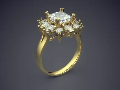 Luxury Thin Ring With A Lot Of Diamonds CAD 5452 3D print model