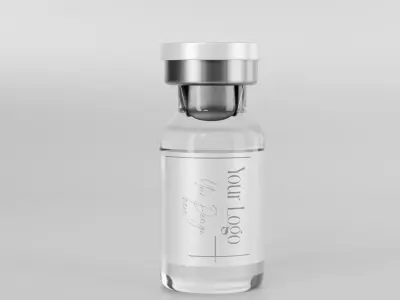 3d odel of a luxury glass perfume bottle with editable label 3D model