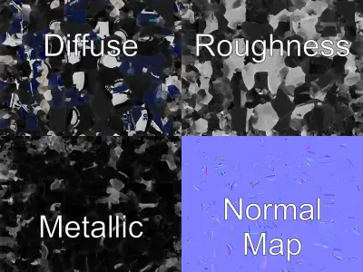 Glossy Navy Blue Formula  Race Car model pack Low-poly 3D model