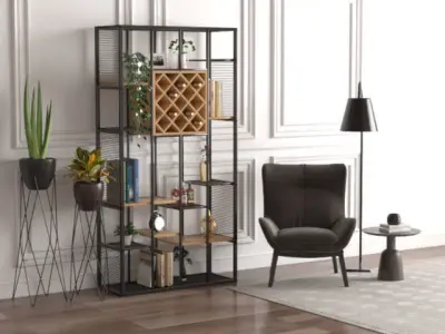 Steel Display and Arm chair  3D model