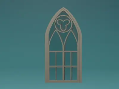 Gotic Window Set Low-poly 3D model