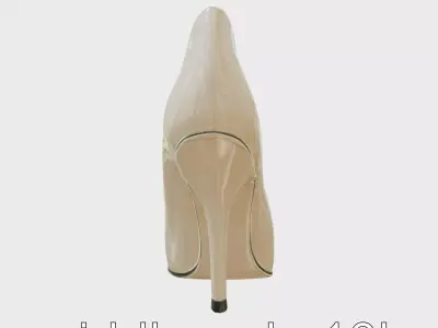 Beige Patent Leather High Heel Shoe Model Low-poly 3D model