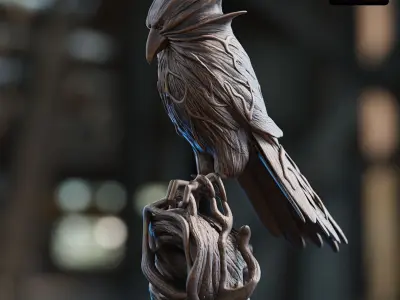 Medivhs Raven Staff  topper 3D print model