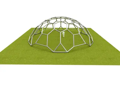 Dome hexagon pattern cover structure architecture engineering Low-poly 3D model