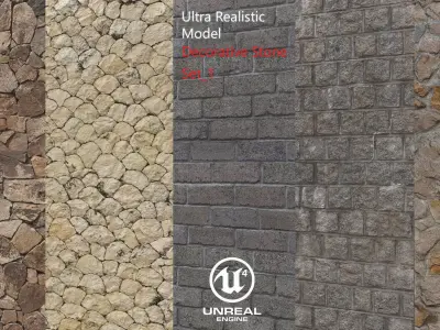 Wall rock 8k Vol 1  UE4 3D model